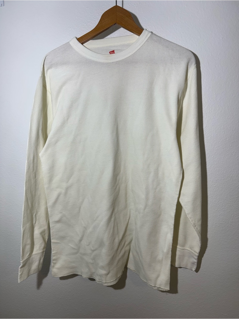 Men's Long-Sleeve Thermal Crew Neck Shirt - Cream